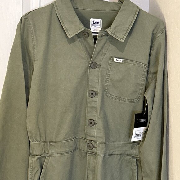 Lee Heritage Coverall Woman’s Medium Mercantile Green Button-Up Jumpsuit NWT - Picture 2 of 5